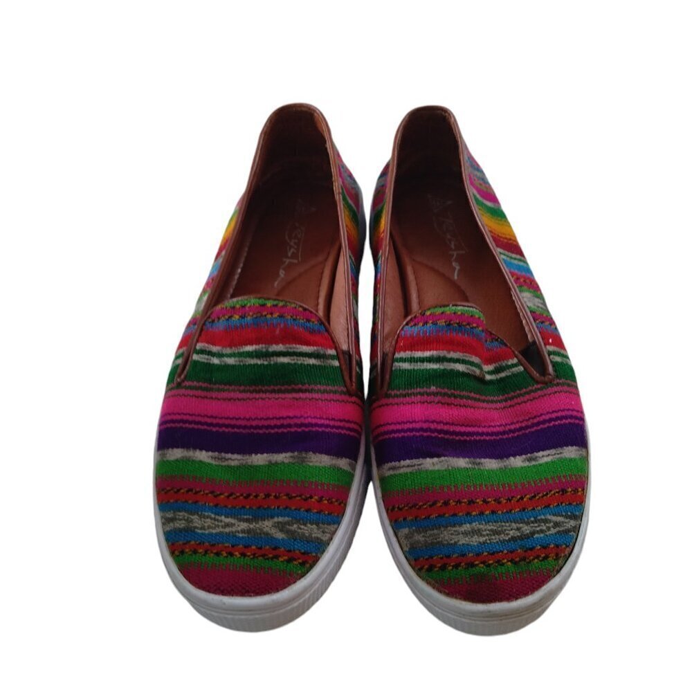 Teysha Size 37/US 6.5 Tapestry Multi-Colored Slip On Loafer Shoes BOHO